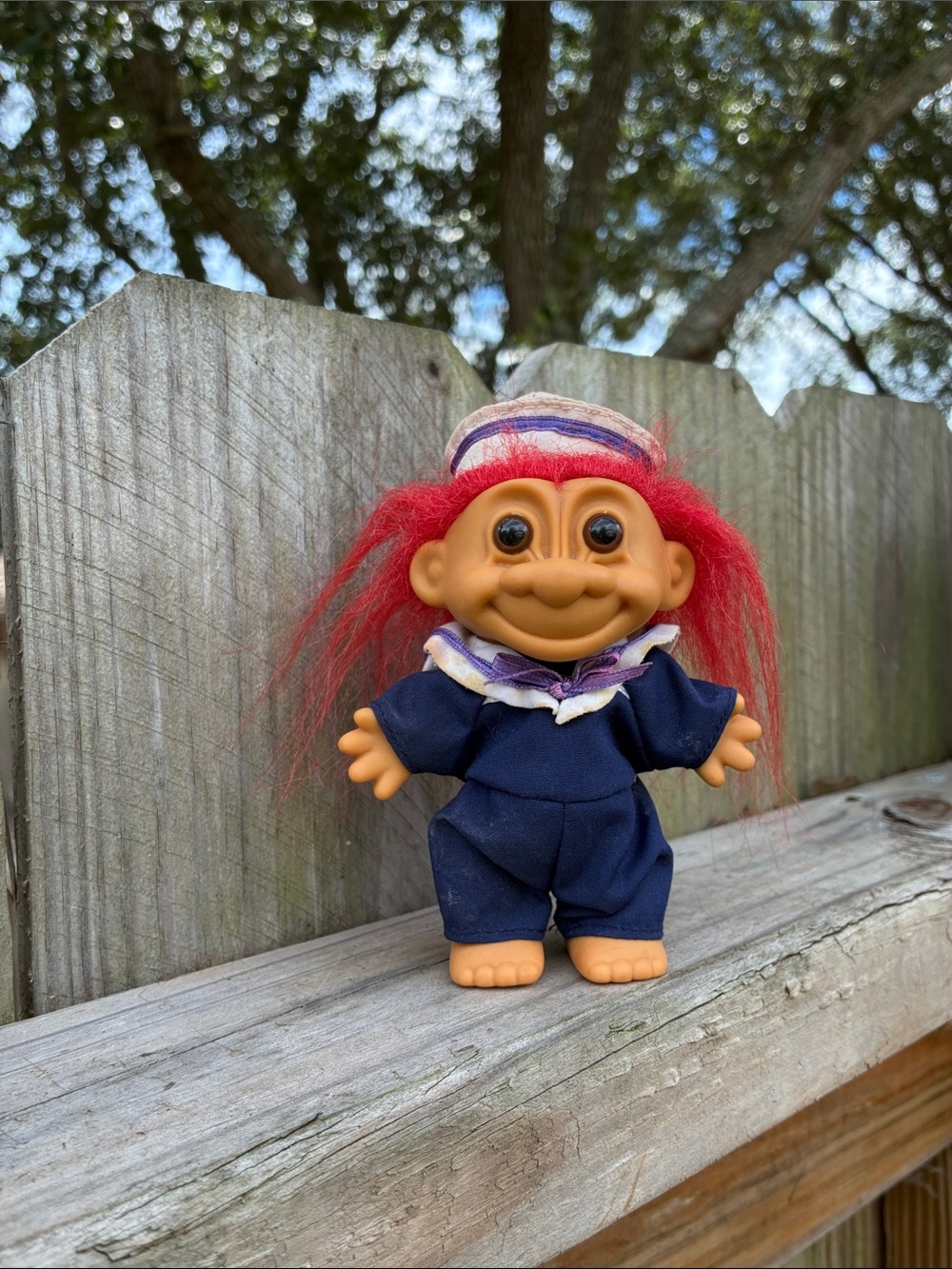 Vintage Russ Berrie Sailor-themed troll doll
